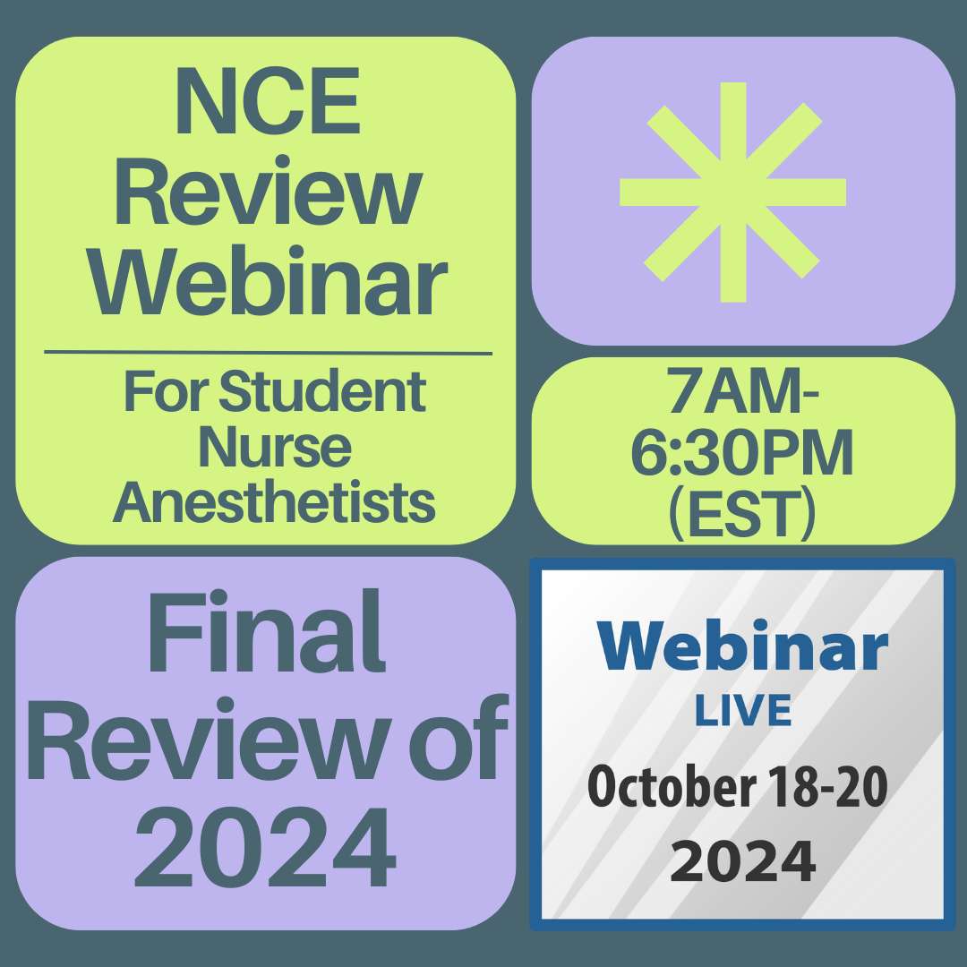 RRNAs! Valley's last NCE review is just around the corner. Enjoy a comprehensive NCE review course from the comfort of your own home with our live Webinar! Our experienced instructors will take you through a guided NCE review over 3 days, covering all re