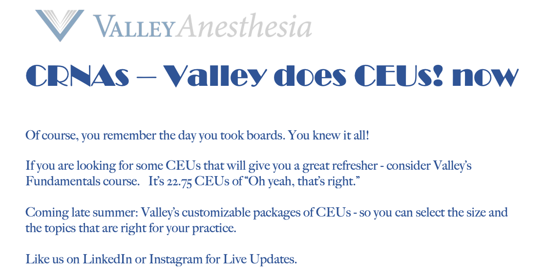 CRNA CEUs