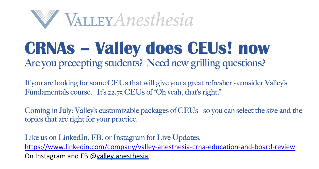 STOP BY OUR BOOTH @ AANA CONGRESS FOR A T-shirt and a CHANCE TO WIN A FREE REVIEW OR CEUs.