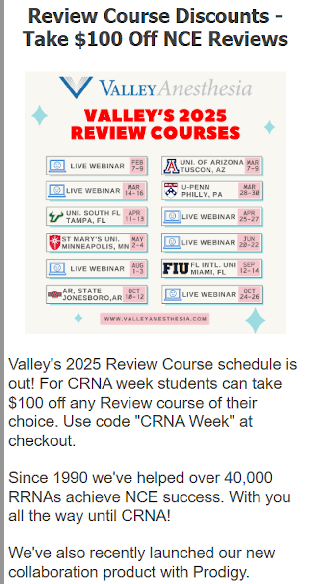 Happy CRNA WEEK from Valley!