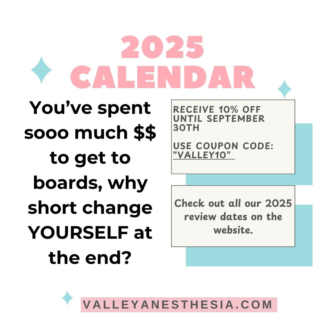 Save 10% off any 2025 NCE Review Course with code "Valley10" offer valid until September 30th.